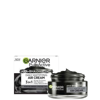 Garnier Pure Active Aha+Bha Charcoal Mattifying Air Cream