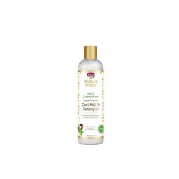 African Pride Moisture Miracle Aloe % Coconut water Curl Milk and detangler 12oz
