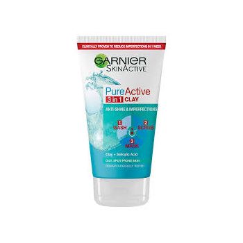 Garnier Pure Active 3 In 1 Cleanser Wash, Scrub, & Mask 50ml