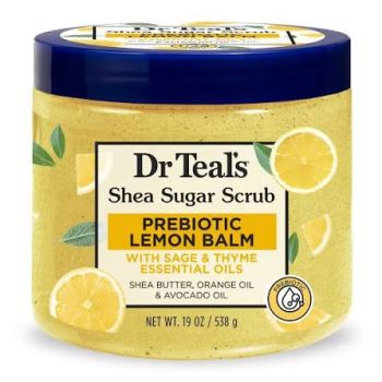Dr Teal'S Shea Sugar Scrub Prebiotic Lemon Balm 19 Oz